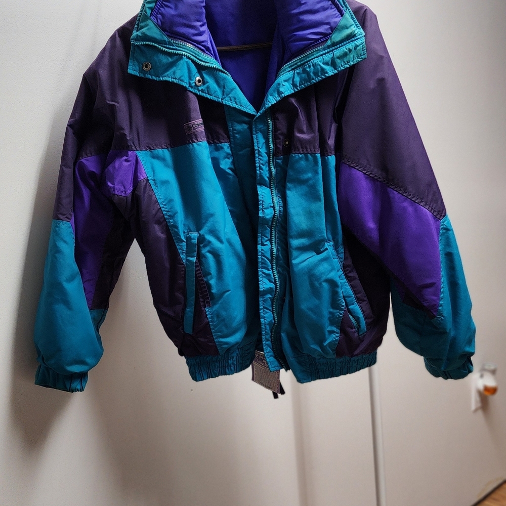 Women's medium Columbia ski jacket purple and teal